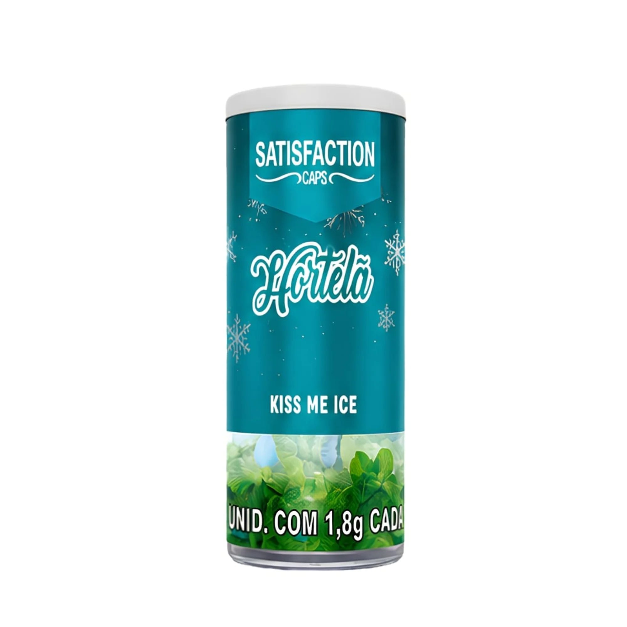 BOLINHA BEIJAVEL KISS ME 03 UNIDADES SATISFACTION CAPS HORTELA ICE