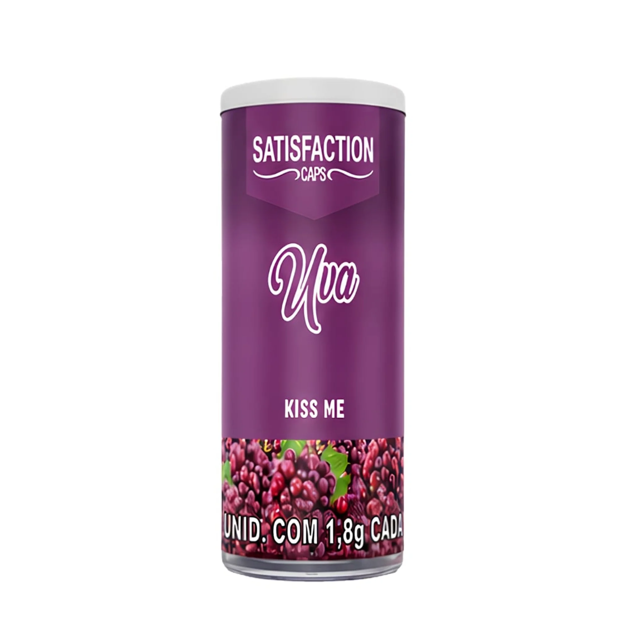 BOLINHA BEIJAVEL KISS ME 03 UNIDADES SATISFACTION CAPS UVA