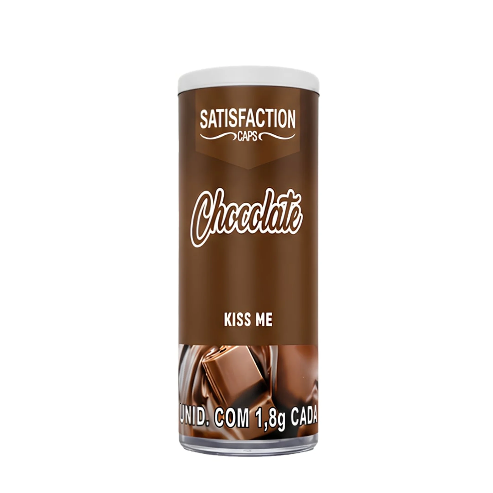 BOLINHA BEIJAVEL KISS ME 03 UNIDADES SATISFACTION CAPS CHOCOLATE