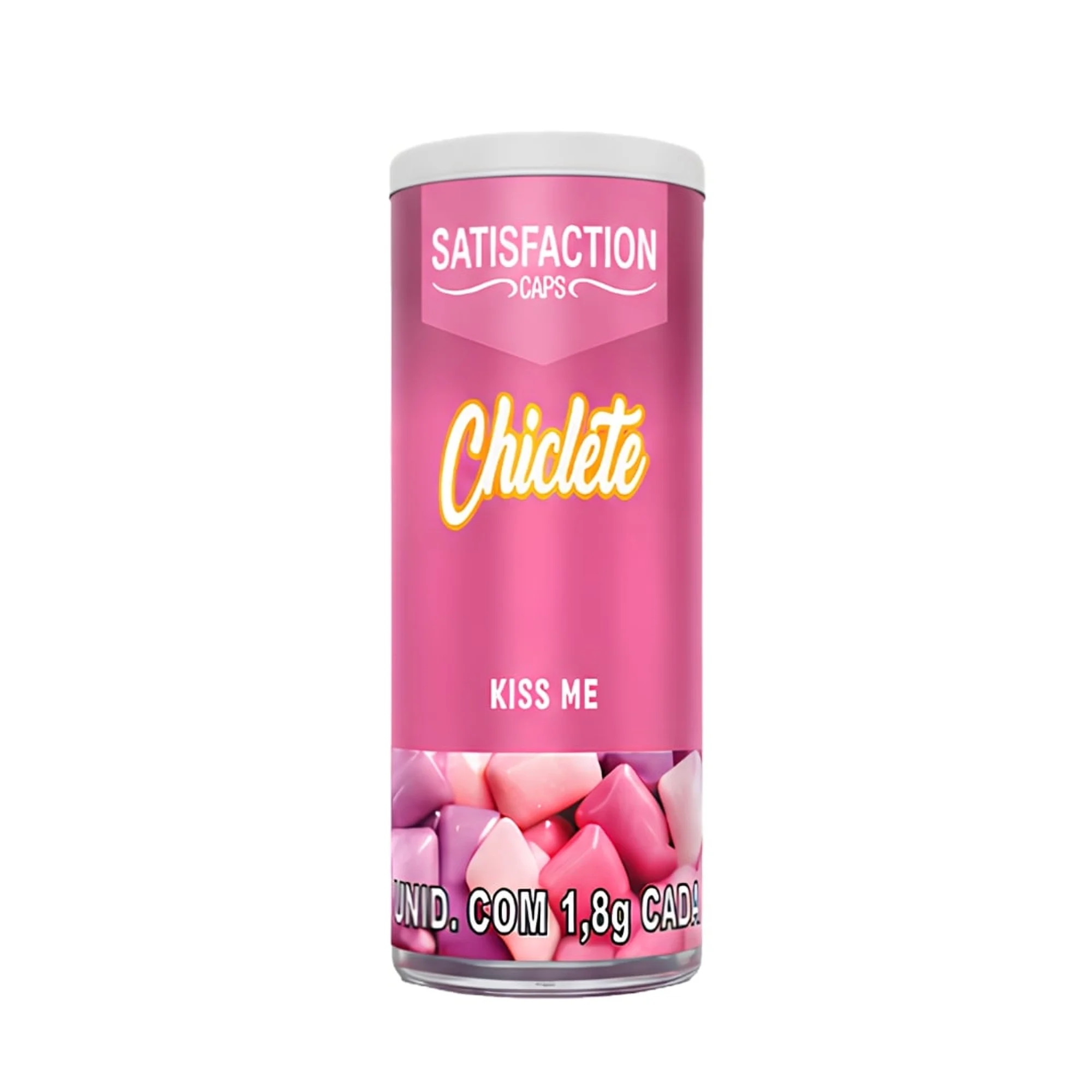 BOLINHA BEIJAVEL KISS ME 03 UNIDADES SATISFACTION CAPS CHICLETE