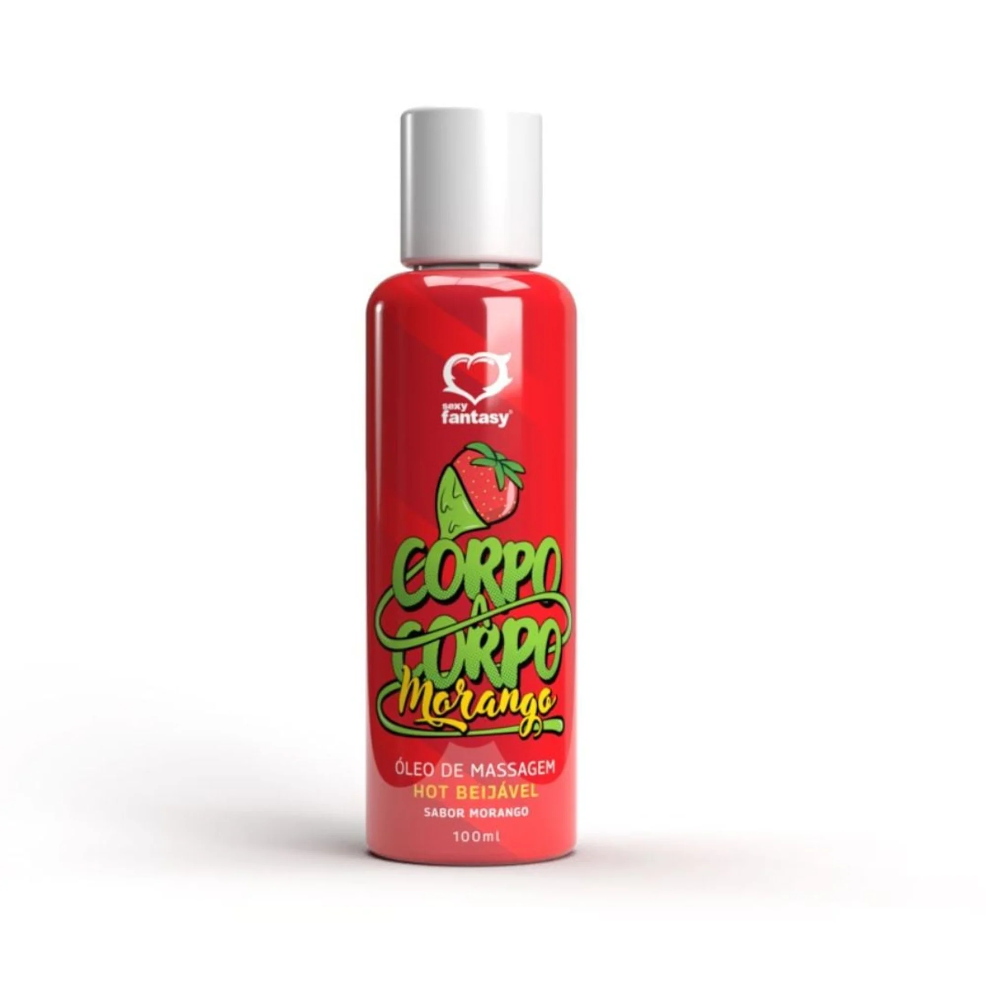CORPO A CORPO OLEO DE MASSAGEM HOT BEIJAVEL 100ML SEXY FANTASY MORANGO