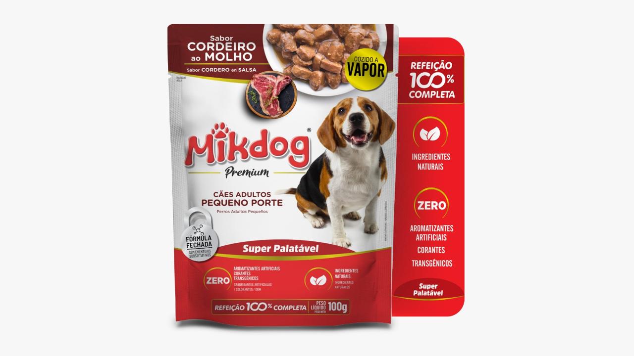 SACHE MIKDOG 18X100g ADUL PEQ. PORTE CORDEIRO