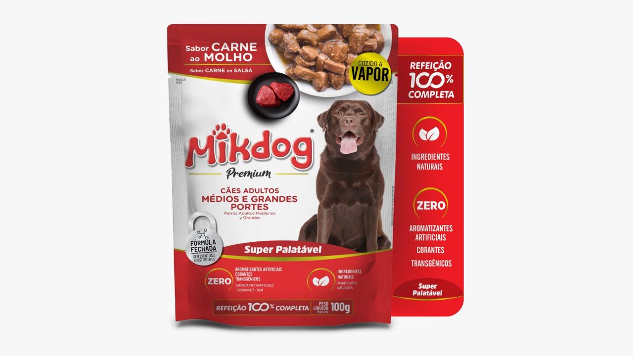 SACHE MIKDOG 18X100g ADUL GRANDE PORT CARNE