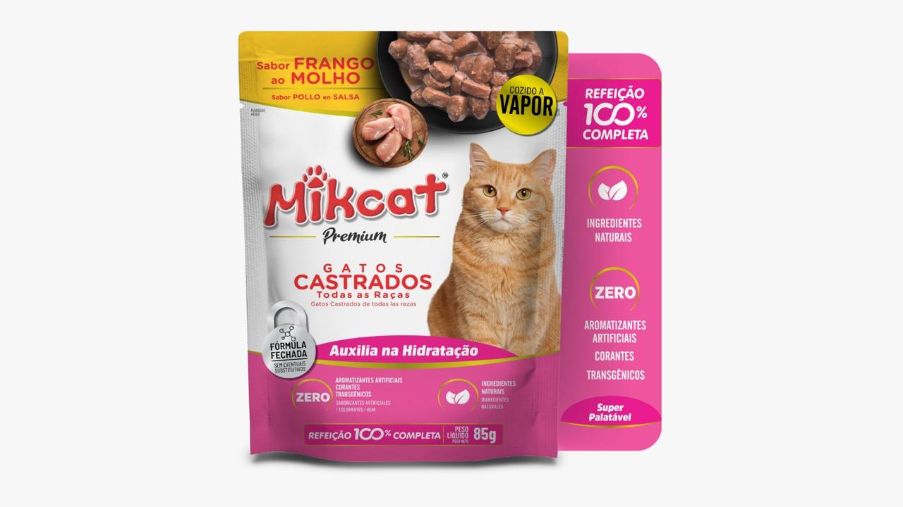 SACHE MIKCAT 18X85g ADULTO CASTRADO FRANGO