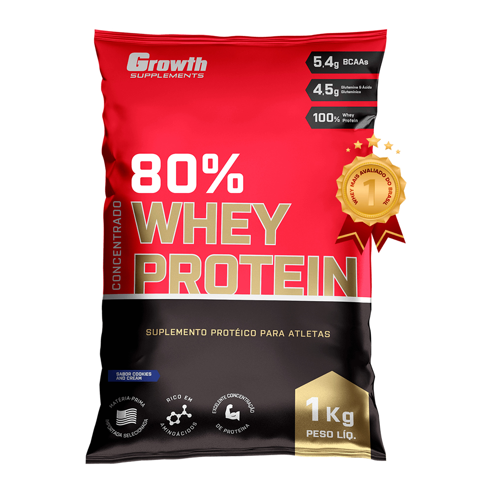 (TOP) Whey protein concentrado 80% (sabor banana) - Growth Supplements