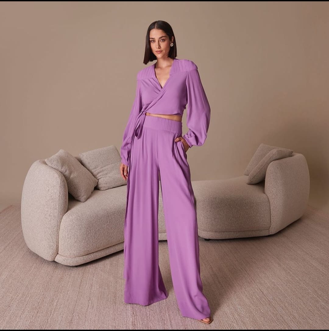 ANNE FER MP8004 CONJ CALÇA E BLUSA AMARRAÇAO