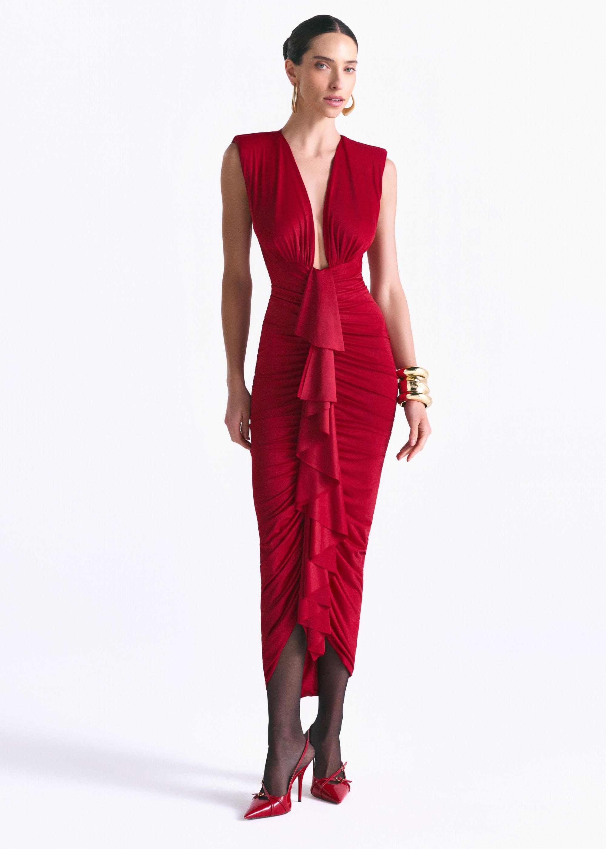 KYCO 751168 VESTIDO ANTONELA MIDI DRAPEADO