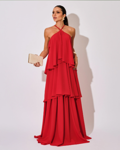 VESTIDO LONGO VERMELHO P