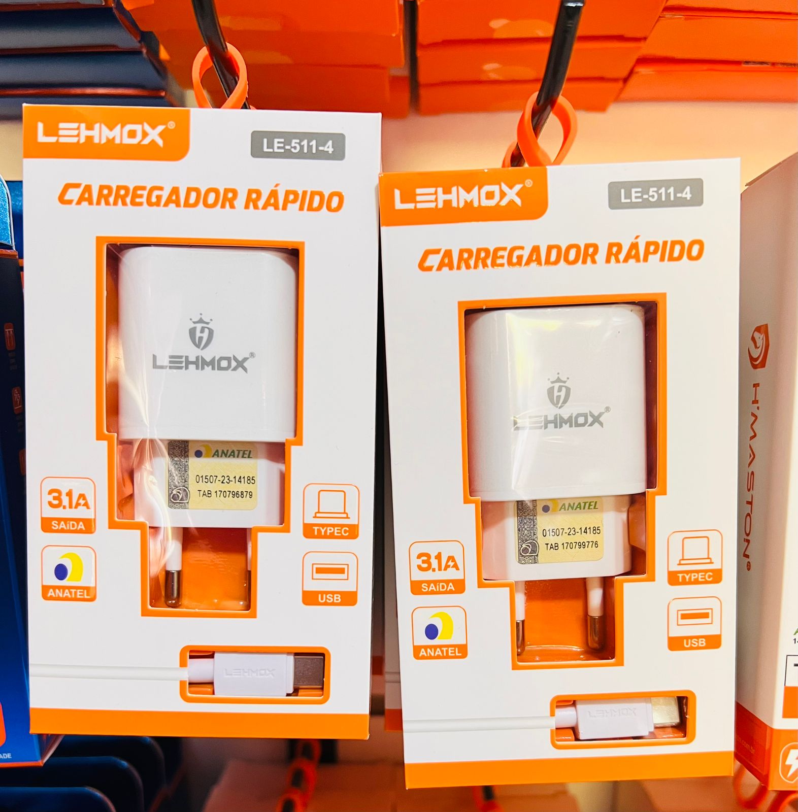 CARREGADOR TIPO C LEHMOX 3.1A LE-511-4