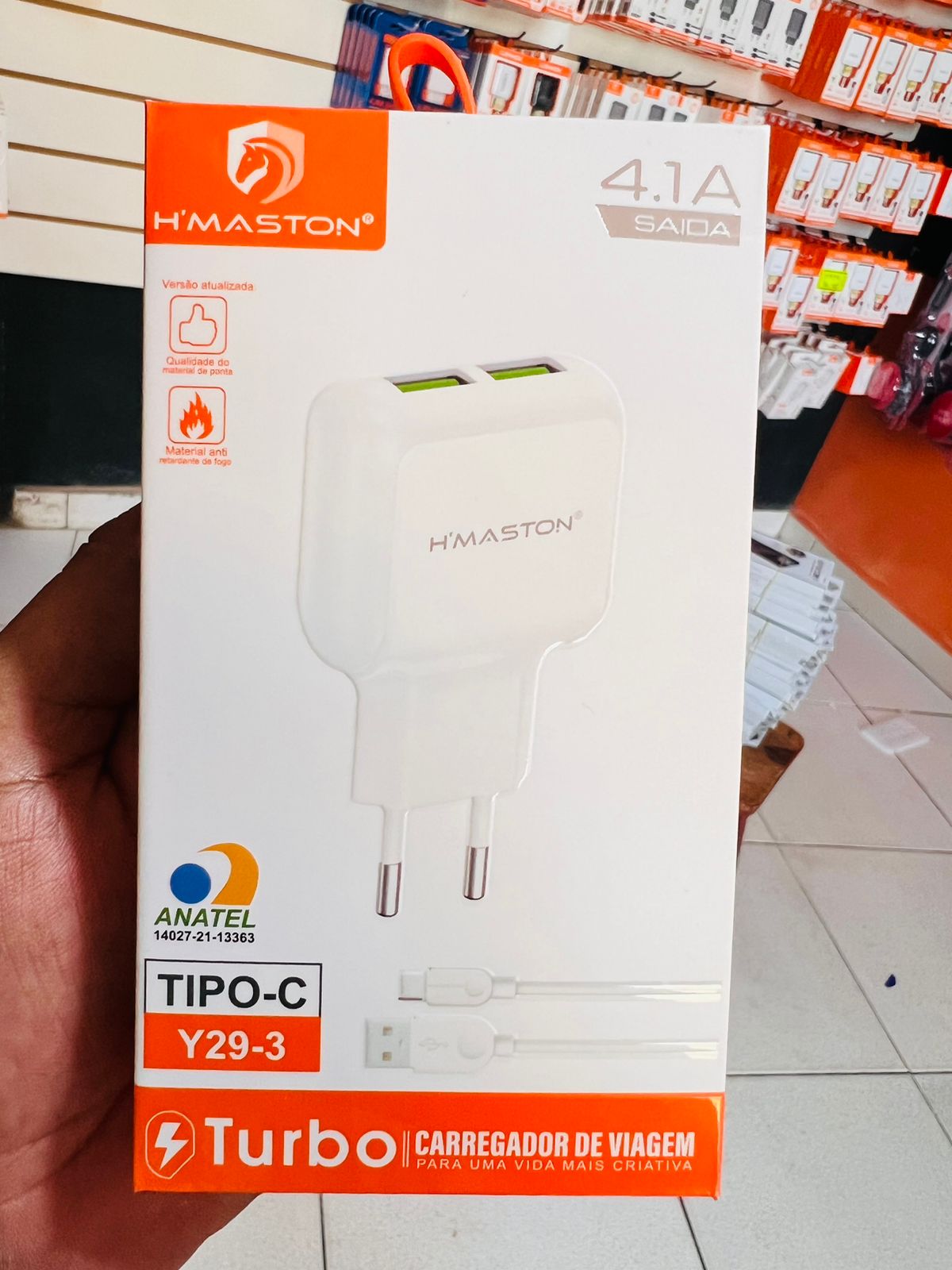 CARREGADOR TIPO C HMASTON 4.1A 02 USB Y29-3