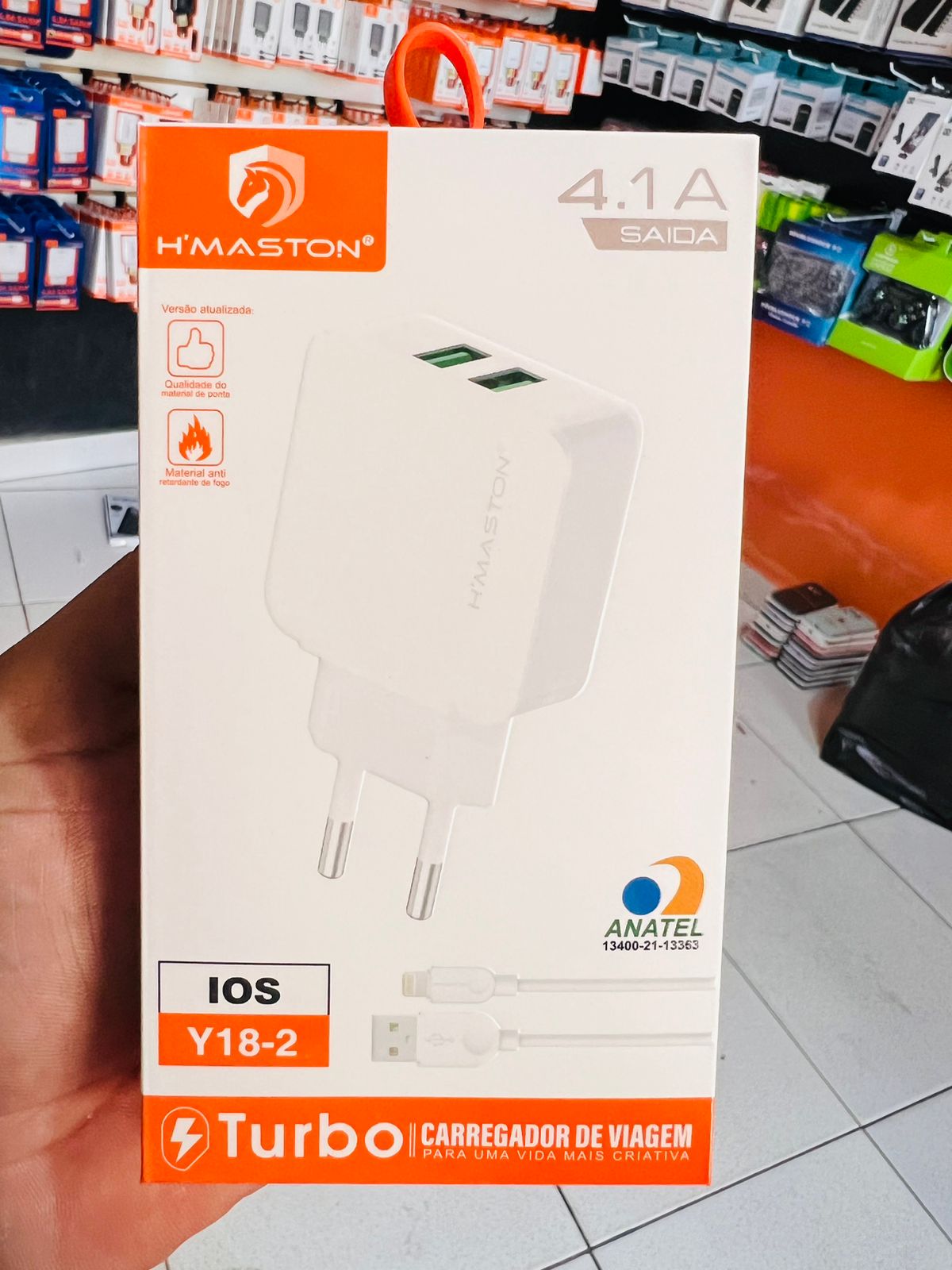 CARREGADOR IPHONE HMASTON 4.1A 02 USB Y18-2