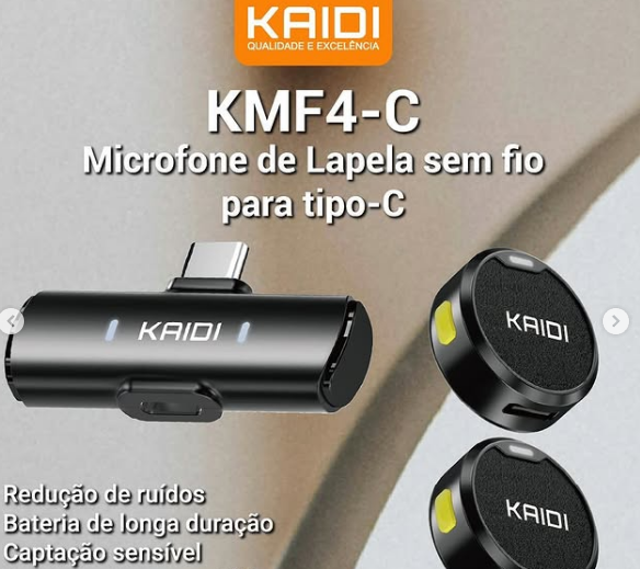MICROFONE DE LAPELA KAIDI KMF4-A /KMF4-C
