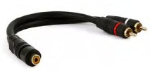 CABO 2RCA MACHO 1RCA FEMEA PRETODOURADO 3MMX25CM MXT COD. 1095