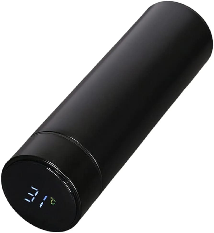 GARRAFA TÉRMICA AÇO INOX 500 ML COM TERMÔMETRO DIGITAL LED