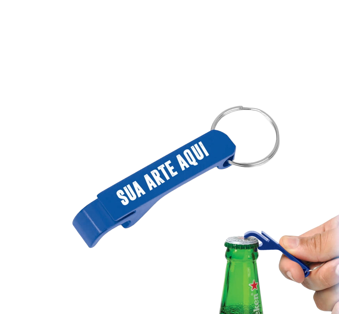 CHAVEIRO ALUMINIO ABRIDOR DE GARRAFA PERSONALIZADO 100 UN.