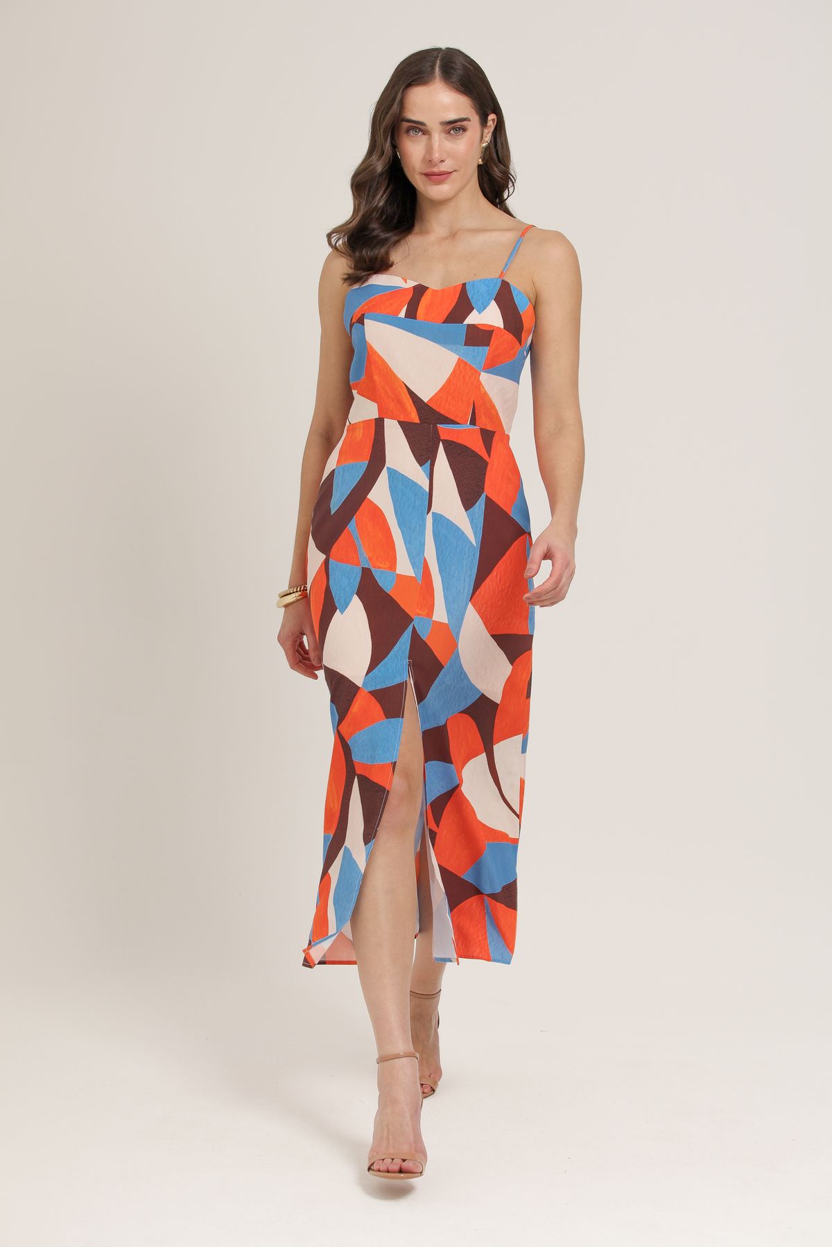 VESTIDO ESTAMPADO LARANJA