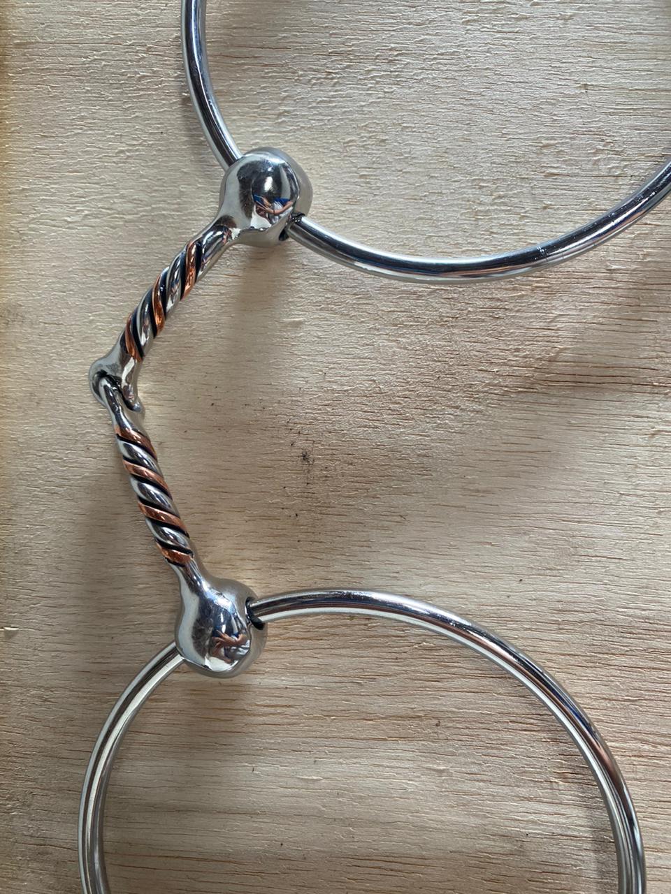 BRIDÃO ARGOLÃO BOCAL INOX E COBRE C/ BOLINHA