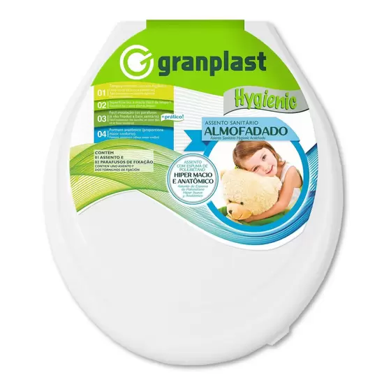 ASSENTO SANIT. HYGIENIC ALMOFADADO BRANCO GRANPLAST
