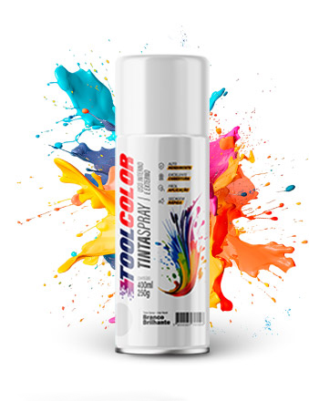 TINTA SPRAY 400ML TOOLCOLOR UG BRANCO FOSCO