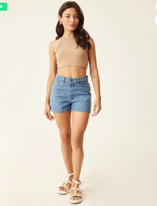 Short Jeans Fem. azul claro - Catalogo