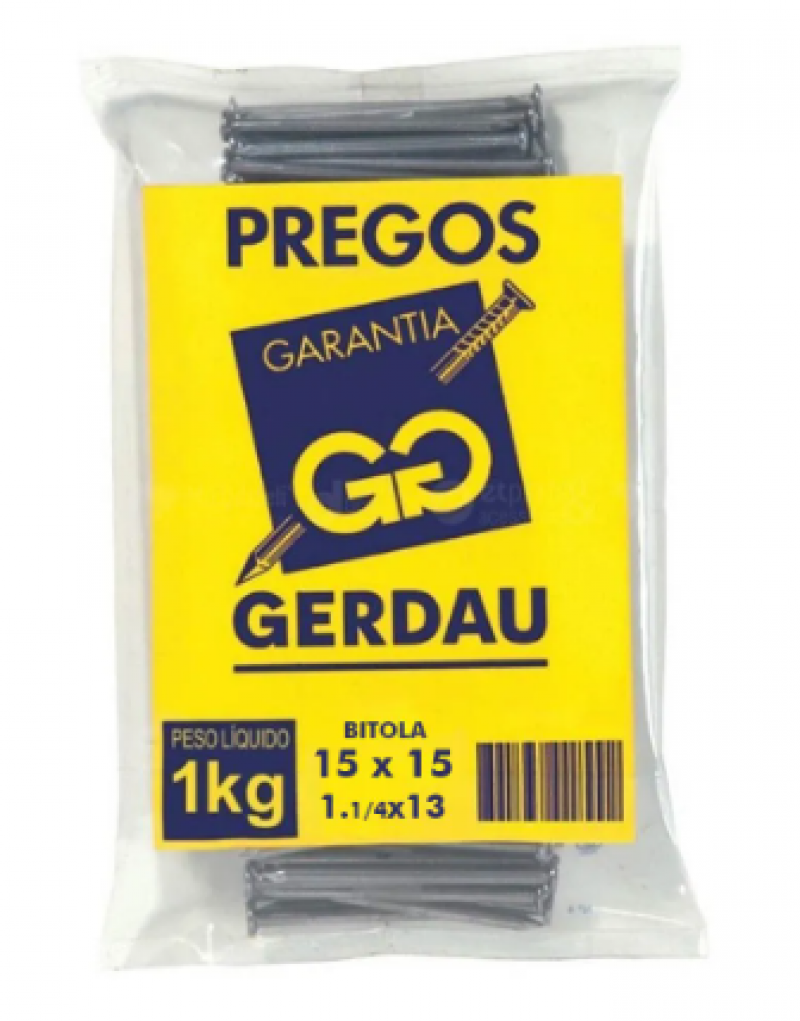 PREGO 15 x 15 SEM CABECA ( 100 UND ) - FERNAG