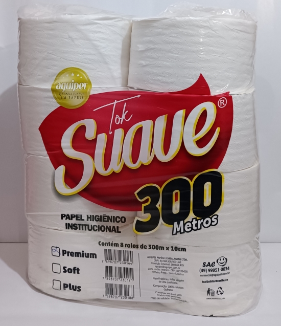 PAPEL HIGIENICO ROLAO 8X300 MT 100% CELULOSE PLUMI
