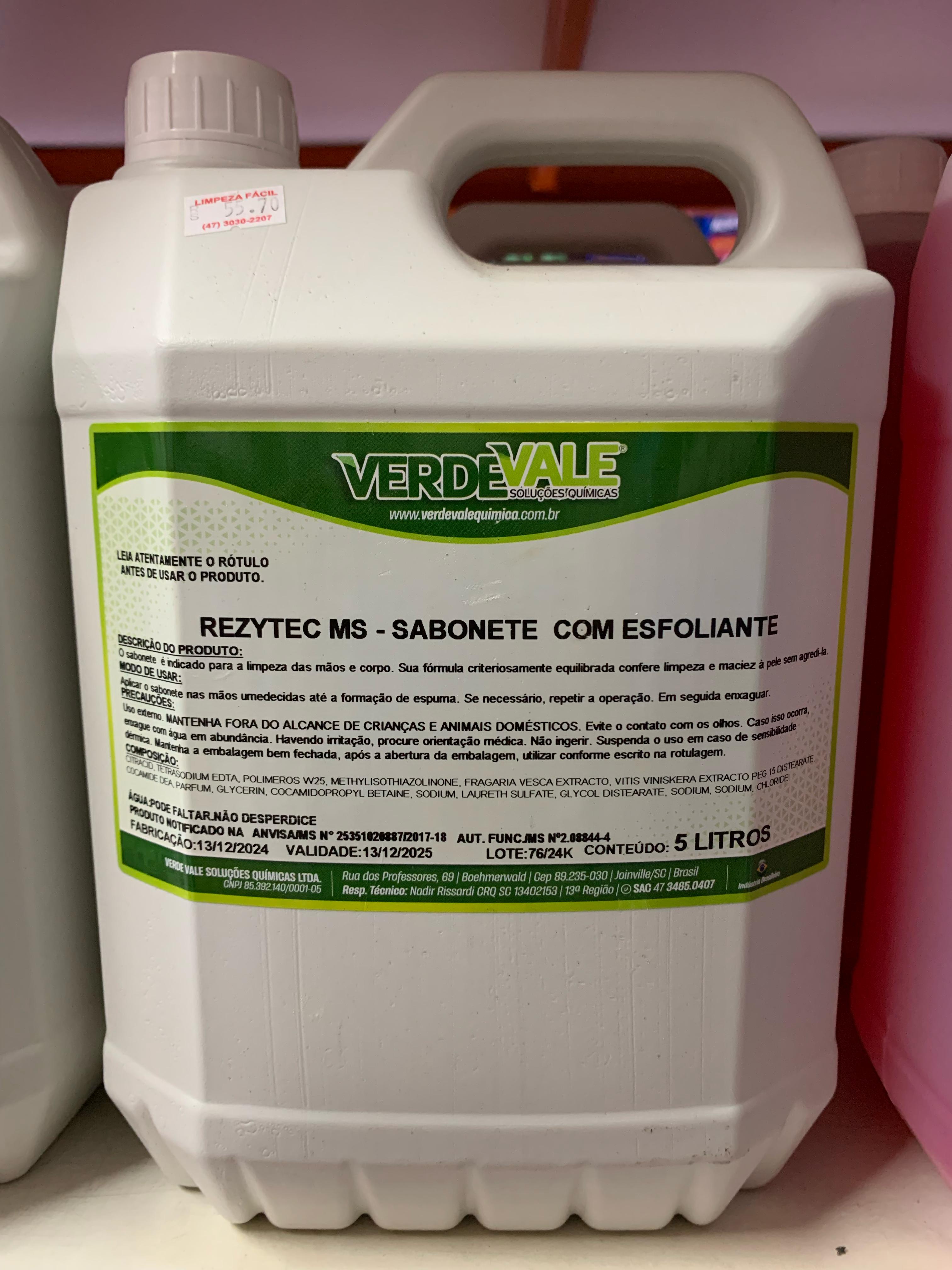 SABONETE LIQUIDO DESENGRAXANTE REZYTEC MS (GL 05LTS)