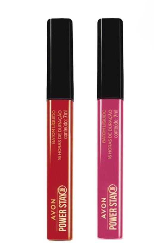  Combo Batom Líquido Power Stay Avon Vermelhaço e Rosa Magenta