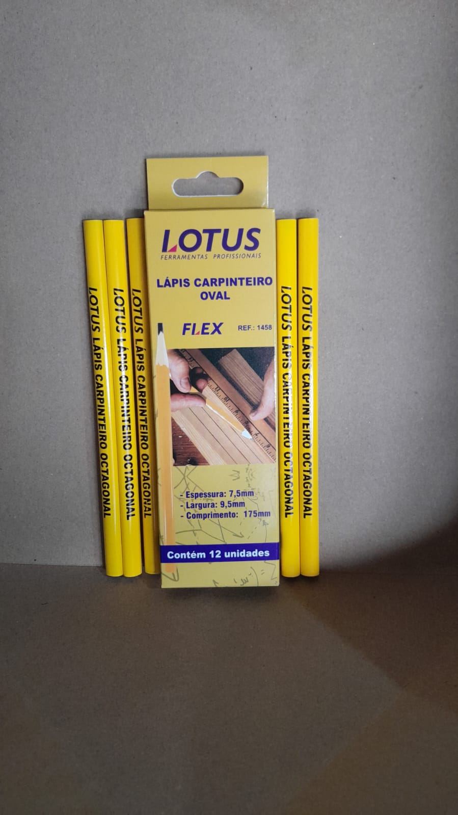 LAPIS CARPINTEIRO OVAL C/12PÇS LOTUS CD 0235