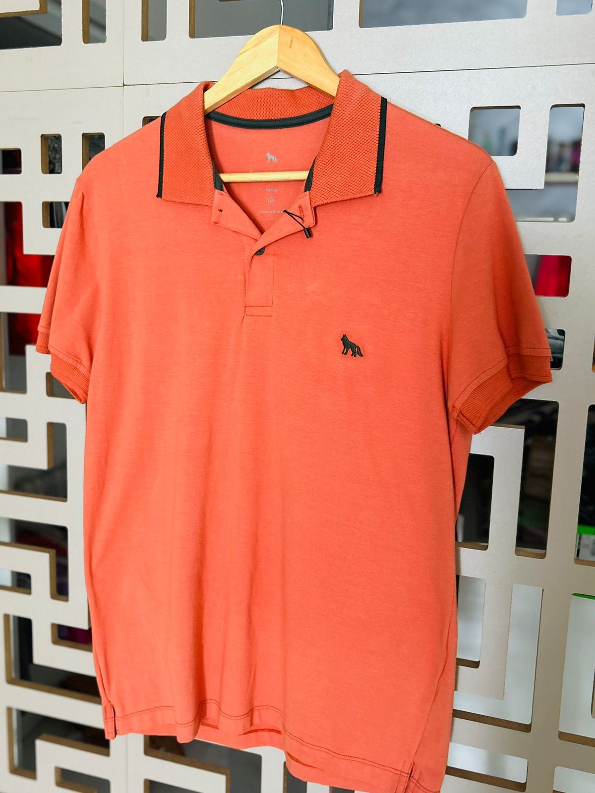 CAMISA POLO CASUAL LARANJA MOGNO ASCOTAMENTO TAM.M