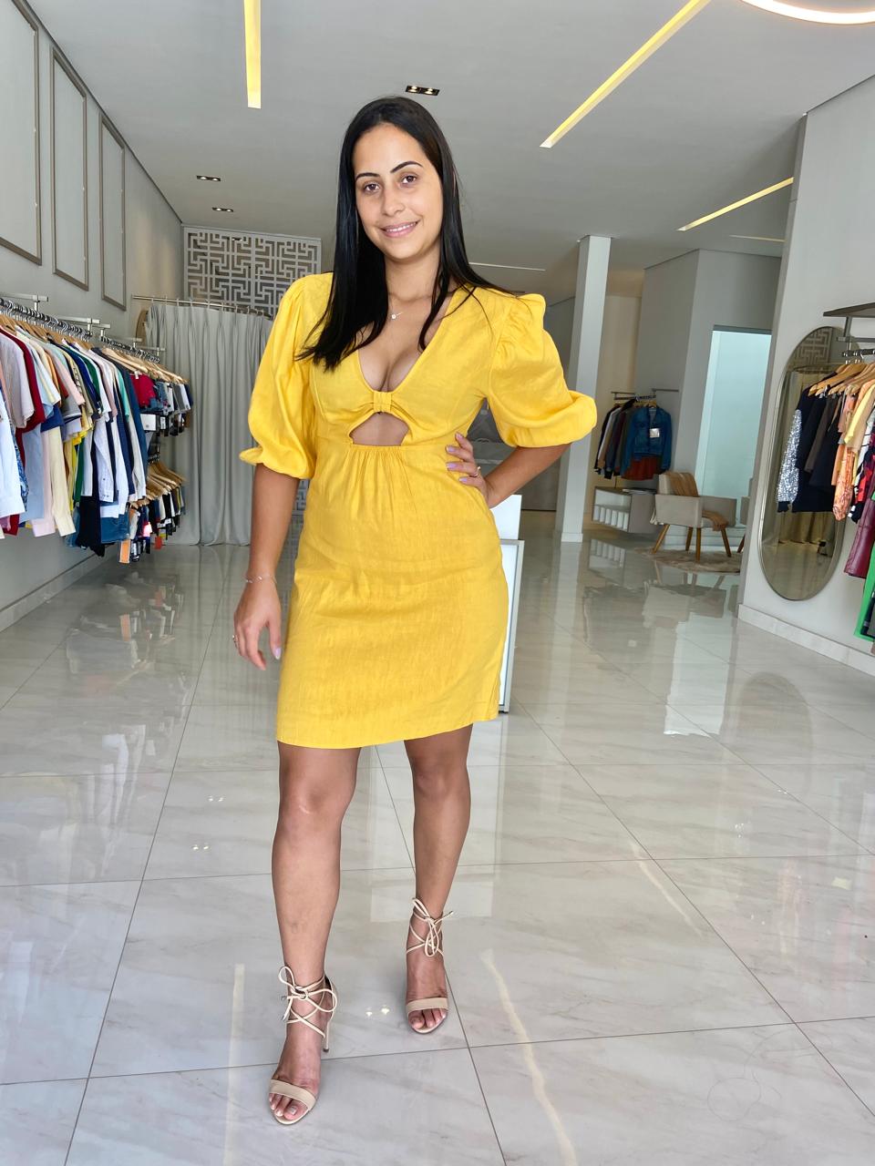 VESTIDO AMARELO TRITON TAM 38