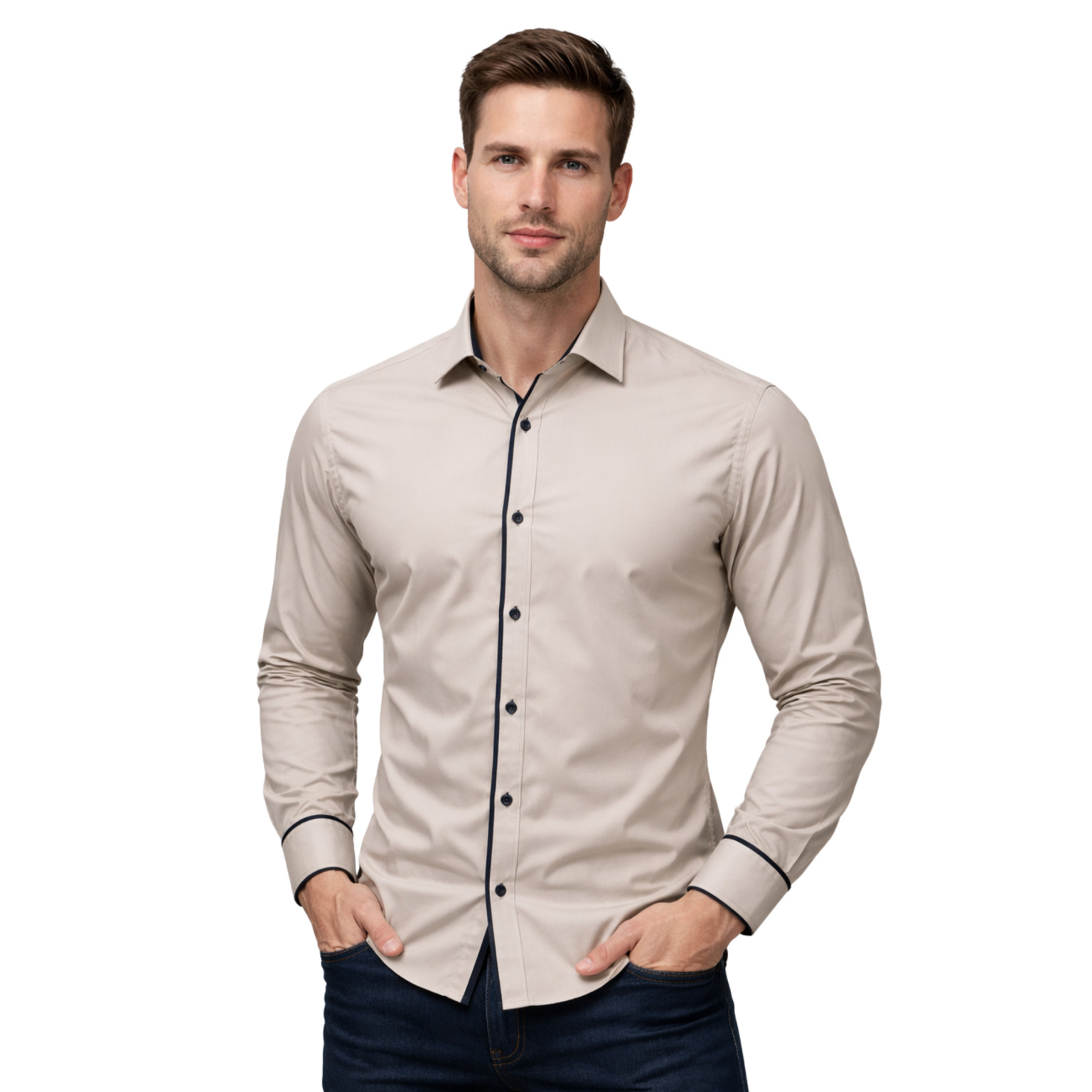 CAMISA SOCIAL BEGE