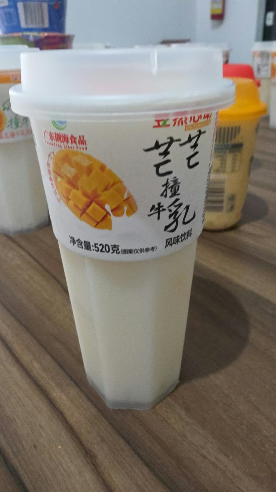 BEBIDA ADOCICADA SABOR LEITE DE MANGA COM PEDAÇOS DE FRUTAS 520ml