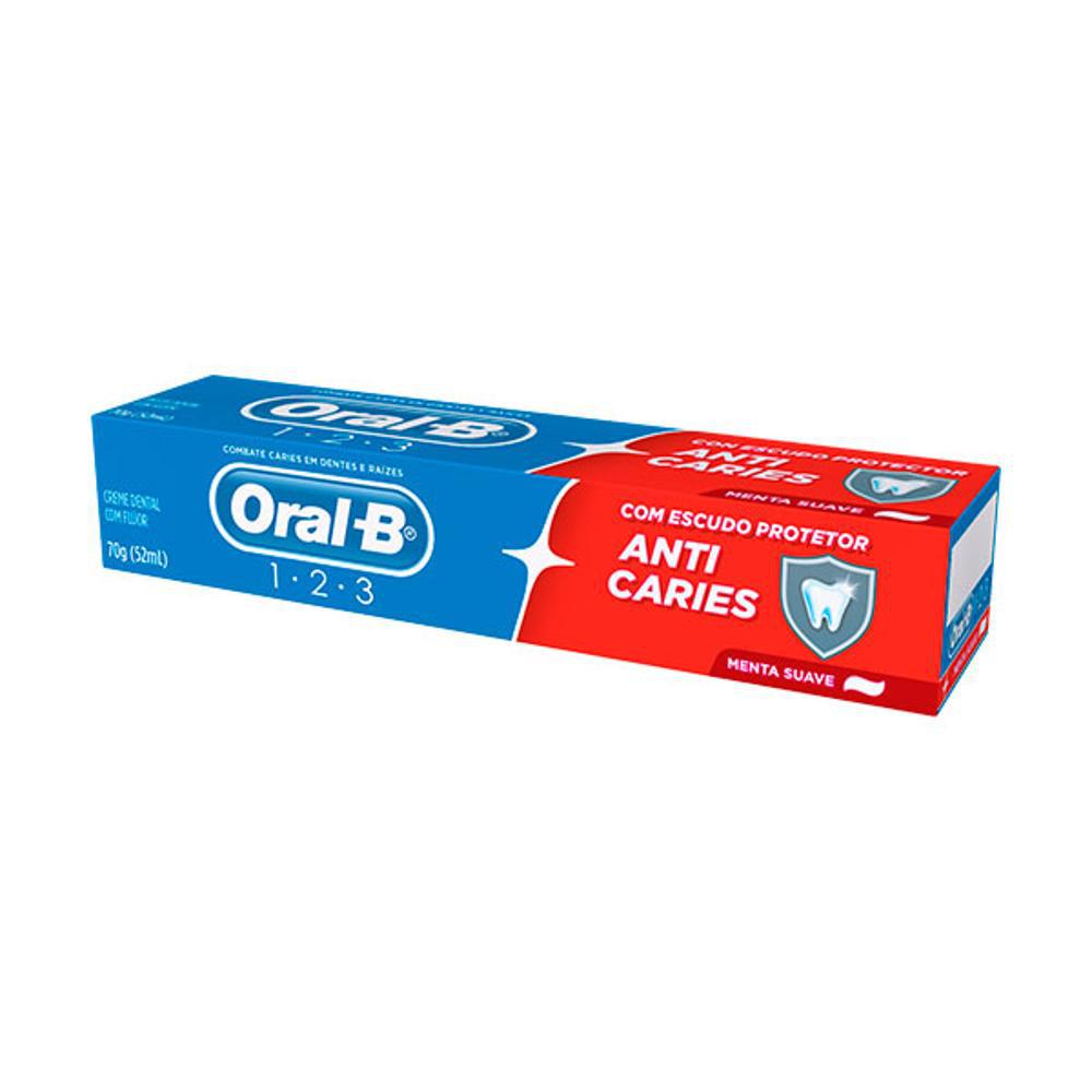Creme Dental 1 2 3 Menta Suave Oral B 52ml/70g