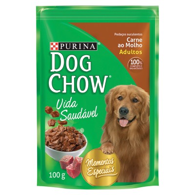 Dog Chow Carne Ao Molho - 100g