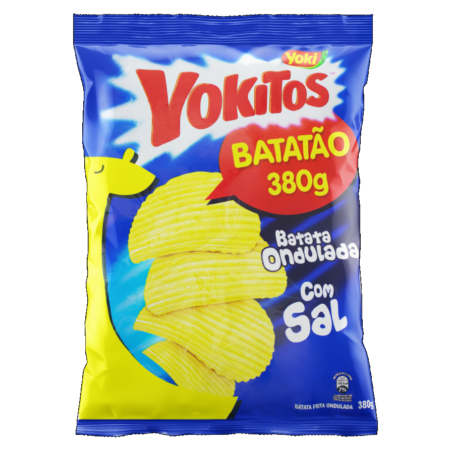 Batata Frita Ondulada Com Sal Yoki Yokitos Pacote 380g