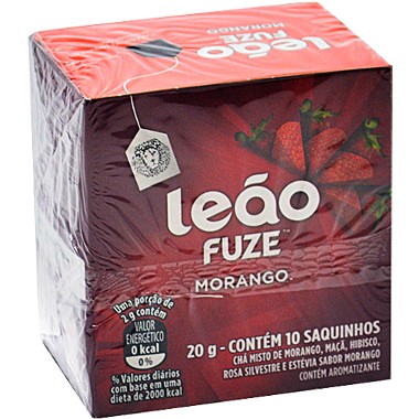 Chá Misto Morango Leão Fuze Caixa 20g 10 Unidades