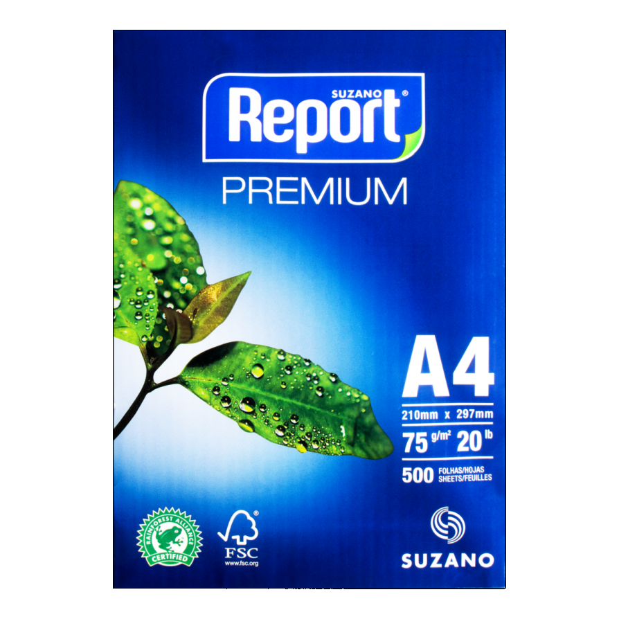Papel Sulfite Premium Suzano Report A4 500 Folhas