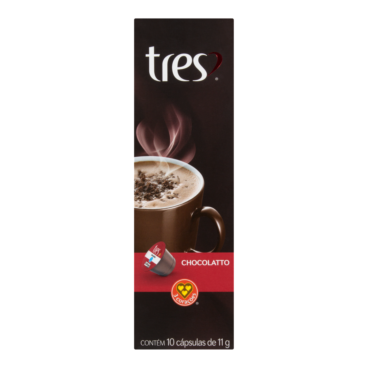 Chocolate Quente Em Cápsula Chocolatto Tres Caixa 110g 10 Unidades