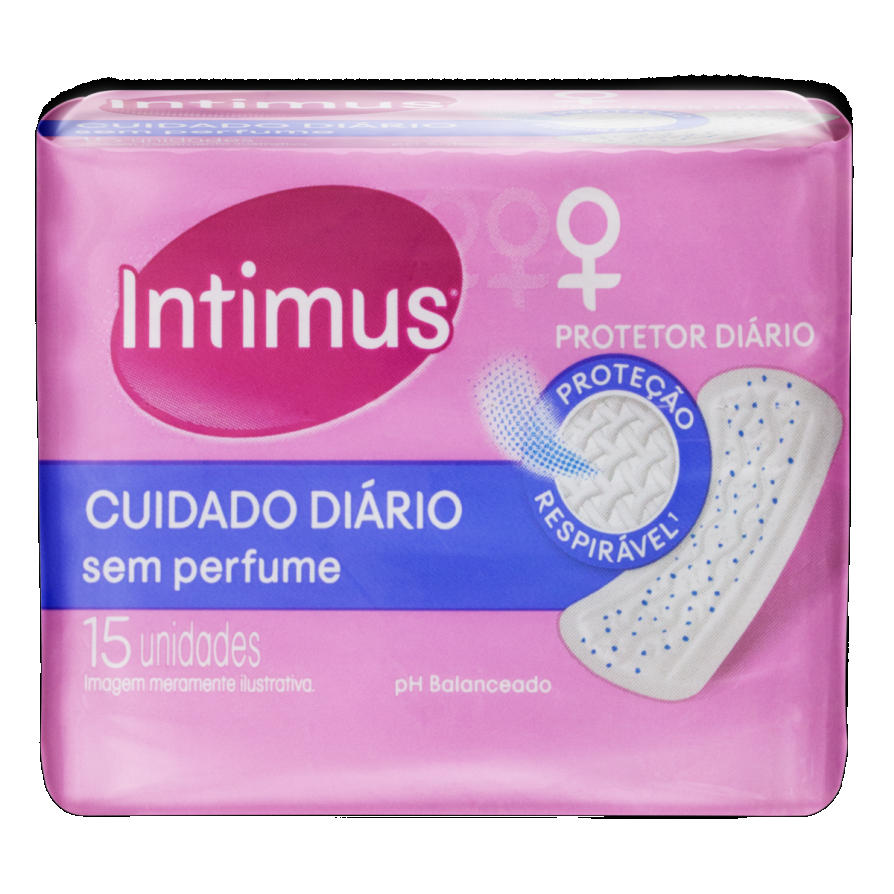 Protetor Diário Sem Abas Sem Perfume Intimus Pacote 15 Unidades