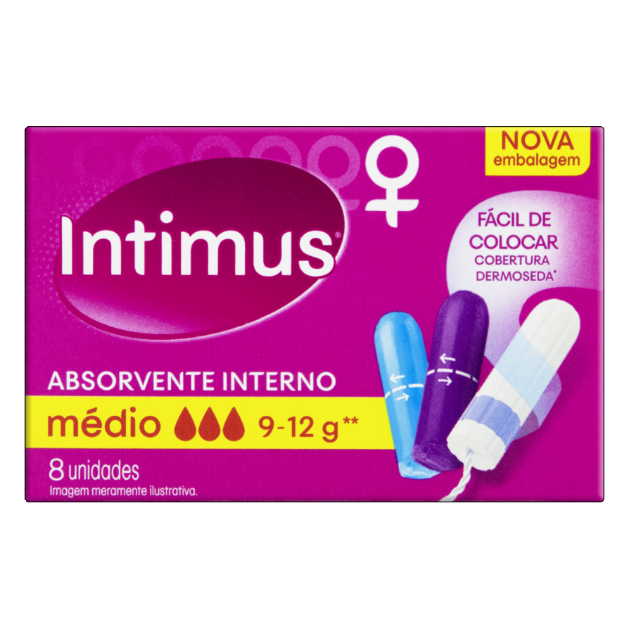 Absorvente Interno Médio Intimus Caixa 8 Unidades