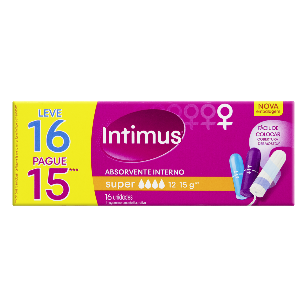 Absorvente Interno Super Intimus Caixa Leve 16 Pague 15 Unidades