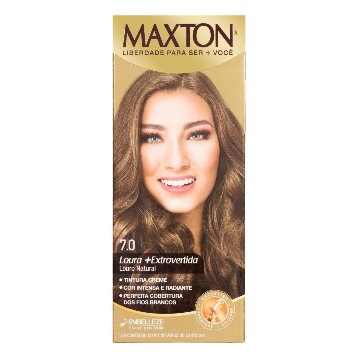 Tintura Creme 7.0 Loura Extrovertida Louro Natural Maxton 50g