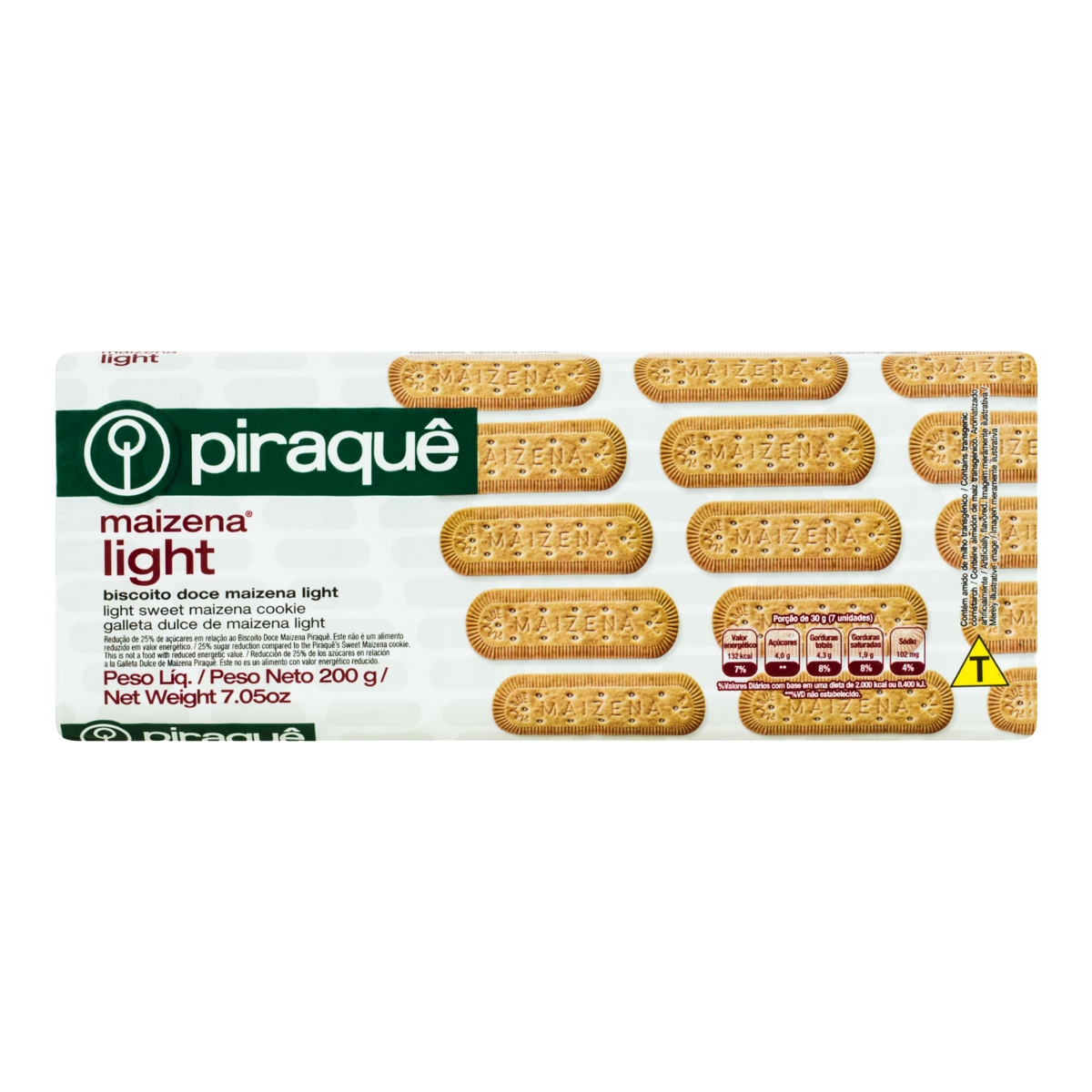 Biscoito Maizena Light Piraquê Pacote 200g