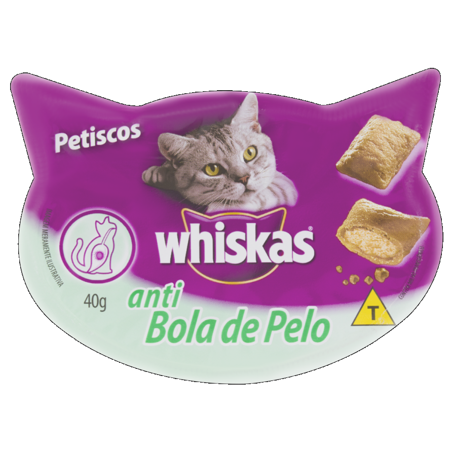 Petisco Para Gatos Adultos Whiskas Anti Bola De Pelo Pote 40g