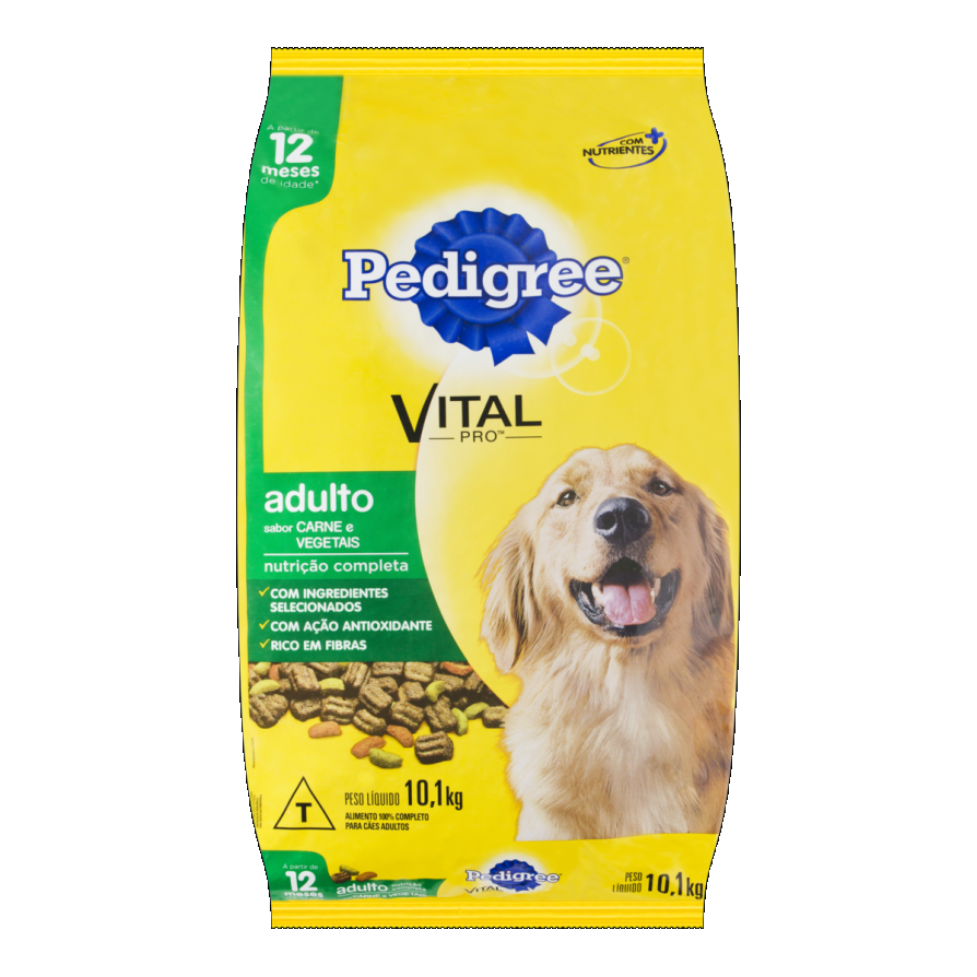 ALIMENTO PARA CÃES ADULTOS CARNE E VEGETAIS PEDIGREE VITAL PRO PACOTE 10,1KG
