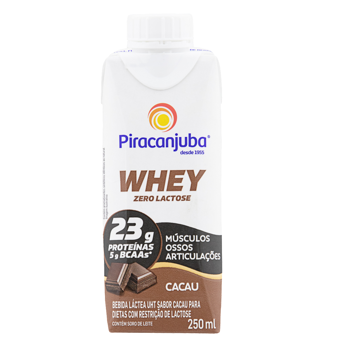 Bebida Láctea Uht Cacau Zero Lactose Piracanjuba Whey Caixa 250ml