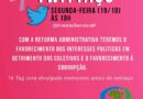 Participe hoje (19/10), às 19h, do novo Twittaço contra a Reforma Administrativa Participe hoje (19/10), às 19h, do novo Twittaço contra a Reforma Administrativa