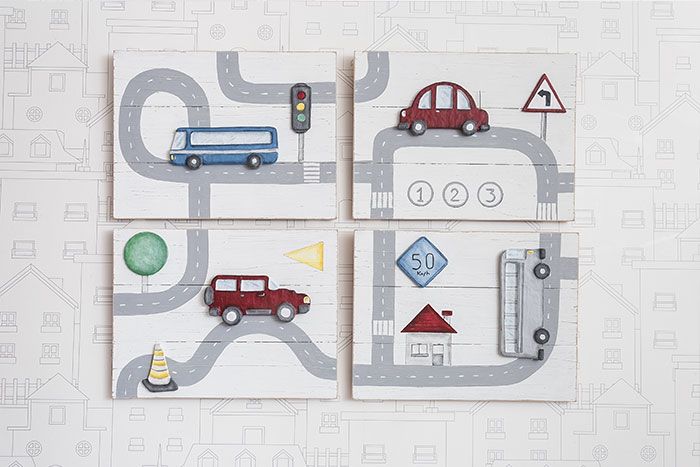 Quadro de carros na pista